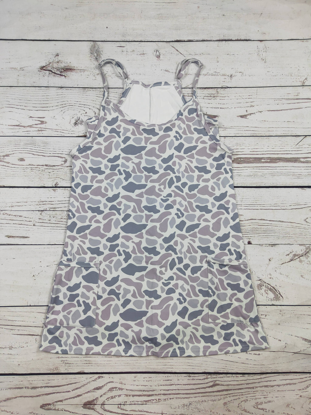 Women Gray Camouflage Athletic Dress