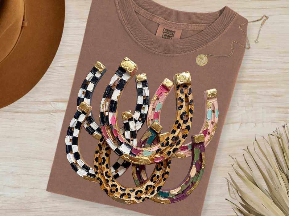 Painted Horseshoes Faux Graphic Tee
